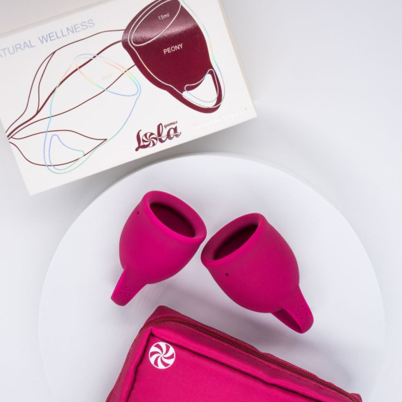 Набор из 2 малиновых менструальных чаш Peony