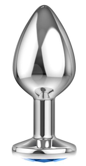 Большая серебристая анальная пробка Diamond Light blue Sparkle Large с голубым кристаллом - 8 см. Большая серебристая анальная пробка Diamond Light blue Sparkle Large с голубым кристаллом - 8 см.