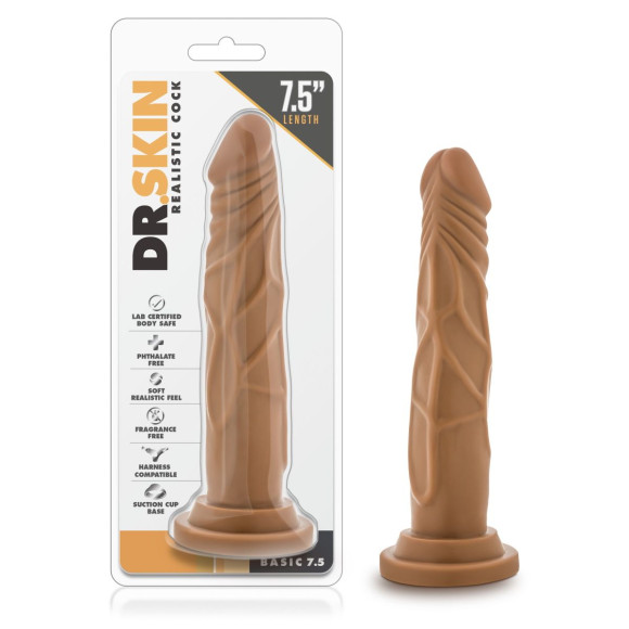 Кофейный фаллоимитатор без мошонки Dr. Skin Realistic Cock Basic 7.5 - 19 см. Кофейный фаллоимитатор без мошонки Dr. Skin Realistic Cock Basic 7.5 - 19 см.