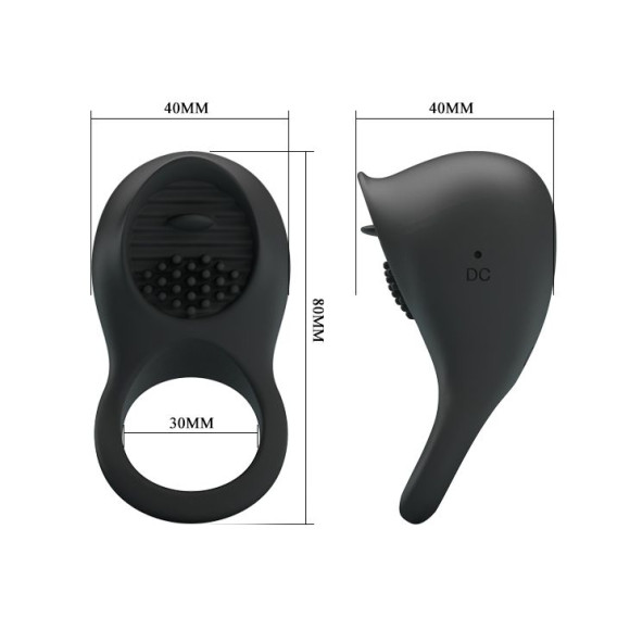 Черное эрекционное кольцо Ring Shaking II Черное эрекционное кольцо Ring Shaking II