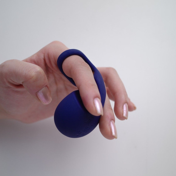 Синий вибростимулятор на пальцы Lunar