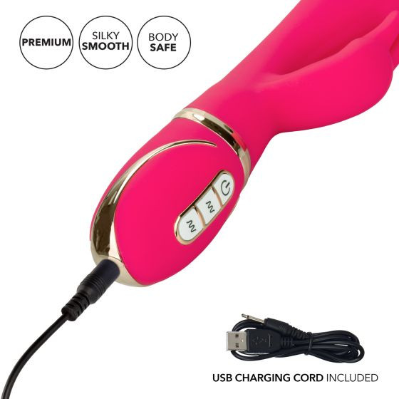 Розовый силиконовый вибратор с клиторальным отростком Signature Silicone Ultra-Soft Rabbit - 22,75 см. Розовый силиконовый вибратор с клиторальным отростком Signature Silicone Ultra-Soft Rabbit - 22,75 см.