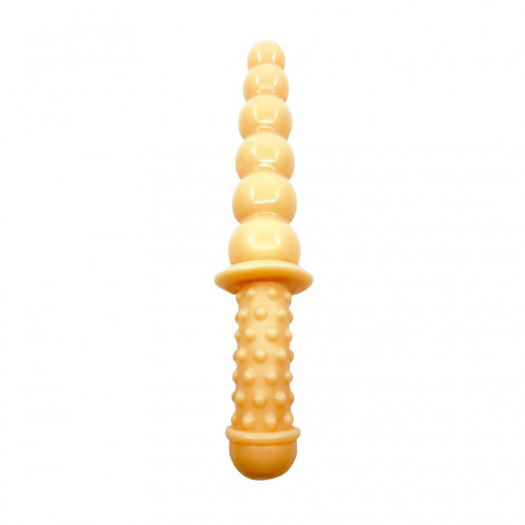 Телесный рельефный анальный стимулятор-жезл - 35 см. Телесный рельефный анальный стимулятор-жезл - 35 см.