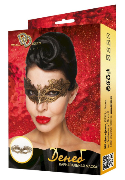 Золотистая карнавальная маска Денеб Золотистая карнавальная маска Денеб
