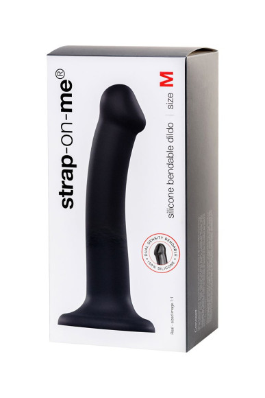 Черный фаллос на присоске Silicone Bendable Dildo M - 18 см. Черный фаллос на присоске Silicone Bendable Dildo M - 18 см.