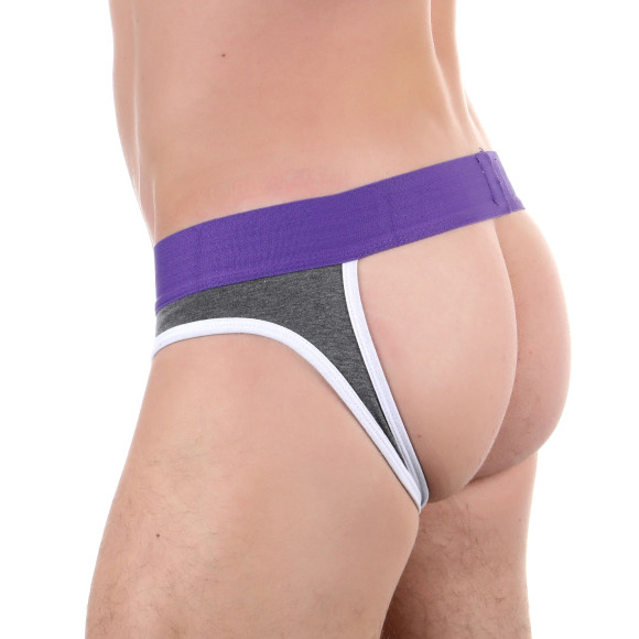 Темно-серые мужские трусы-джоки с брендированным поясом Темно-серые мужские трусы-джоки с брендированным поясом