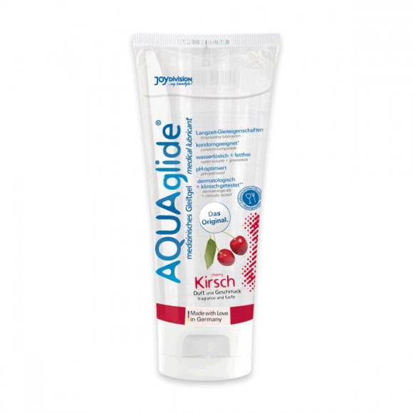 Гель-лубрикант на водной основе AQUAglide с ароматом вишни - 100 мл. Гель-лубрикант на водной основе AQUAglide с ароматом вишни - 100 мл.