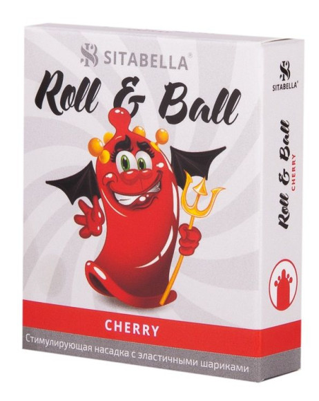 Стимулирующий презерватив-насадка Roll & Ball Cherry Стимулирующий презерватив-насадка Roll & Ball Cherry