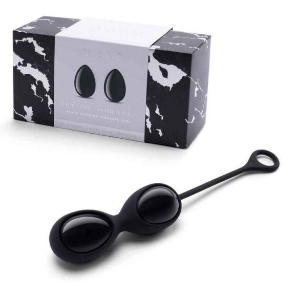 Тренажеры йони Le Wand Crystal Yoni Eggs из черного обсидиана Тренажеры йони Le Wand Crystal Yoni Eggs из черного обсидиана