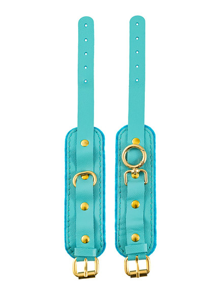 Голубые двуслойные кожаные оковы