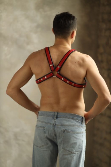 Черно-красная мужская портупея Black-Red Черно-красная мужская портупея Black-Red