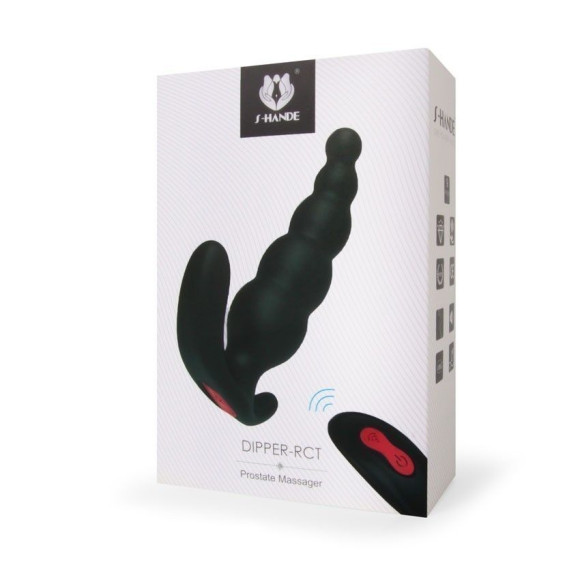 Черный анальный вибромассажер Dipper-RCT - 14,8 см. Черный анальный вибромассажер Dipper-RCT - 14,8 см.