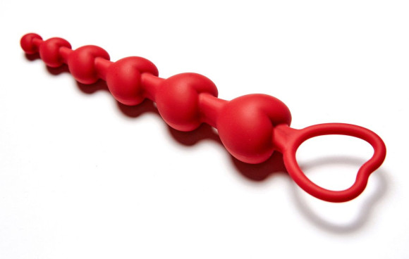 Бордовая анальная цепочка Love Beam - 19 см. Бордовая анальная цепочка Love Beam - 19 см.