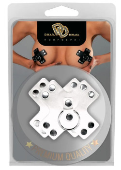 Белые пэстисы-кресты на грудь с кольцом Белые пэстисы-кресты на грудь с кольцом