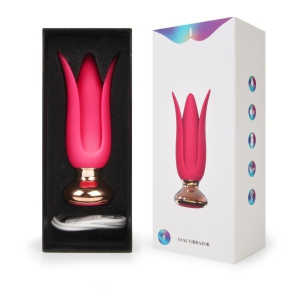 Розовая анальная вибровтулка с лепестками Розовая анальная вибровтулка с лепестками