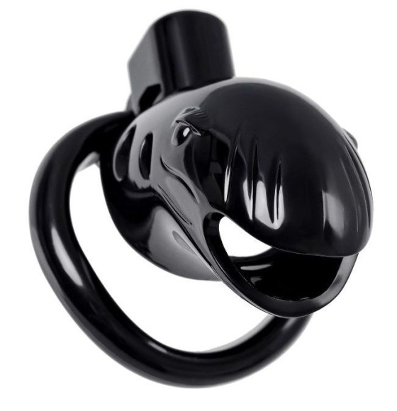 Черный мужской пояс верности из пластика Черный мужской пояс верности из пластика