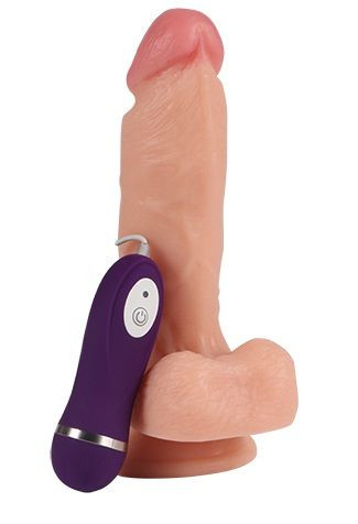 Реалистичный вибратор REAL с пультом управления - 17 см. Реалистичный вибратор REAL с пультом управления - 17 см.