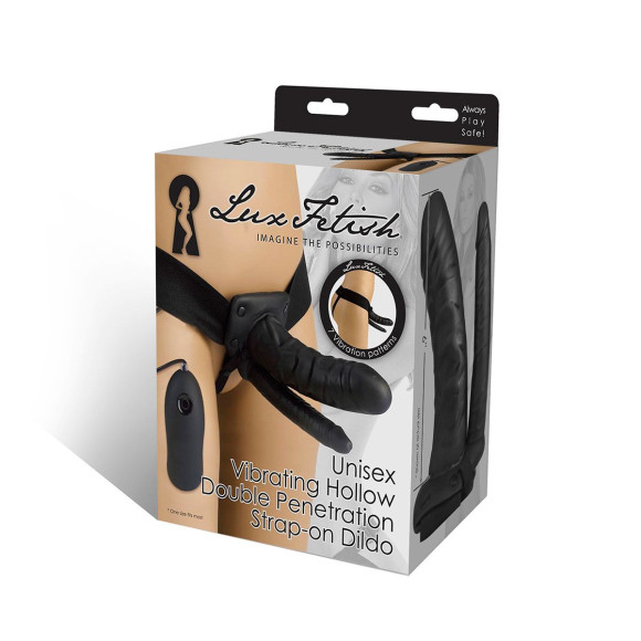 Полый страпон с двумя отростками и вибрацией Unisex Vibrating Hollow Strap-On Double Penetrating Dildo - 17,8 см. Полый страпон с двумя отростками и вибрацией Unisex Vibrating Hollow Strap-On Double Penetrating Dildo - 17,8 см.