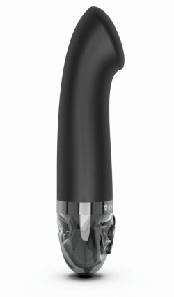 Черный вибратор с функцией электростимуляции Right on Ron - 17 см.