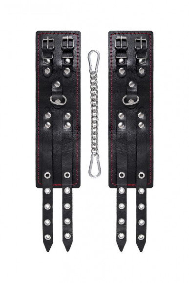 Черные оковы с двумя ремнями и подкладкой