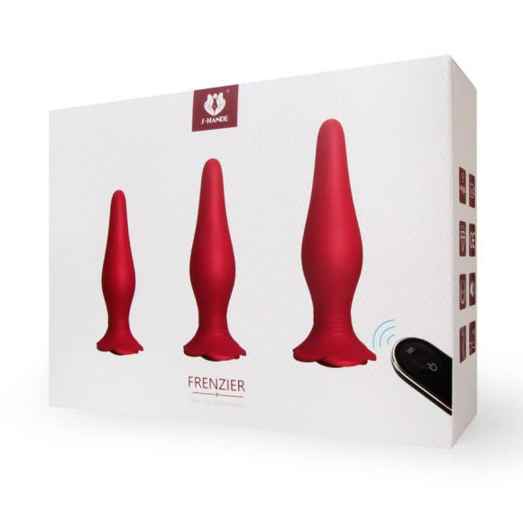 Набор Frenzier из 3 анальных пробок и вибропули с пультом ДУ