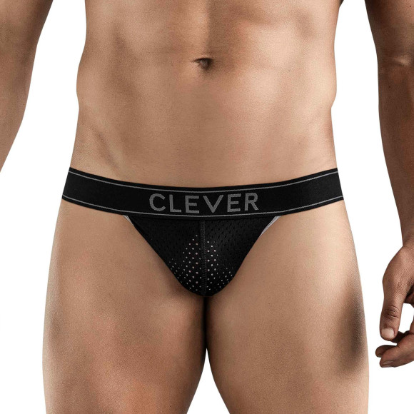 Черные перфорированные трусы-джоки Clever Ambar Jockstrap Черные перфорированные трусы-джоки Clever Ambar Jockstrap