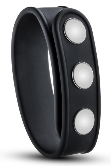 Черное эрекционное кольцо на кнопках