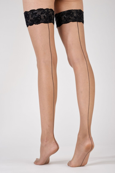 Чулки со швом на широкой бархатной резинке Чулки со швом на широкой бархатной резинке