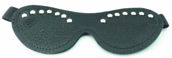 Черная кожаная маска с декором Черная кожаная маска с декором