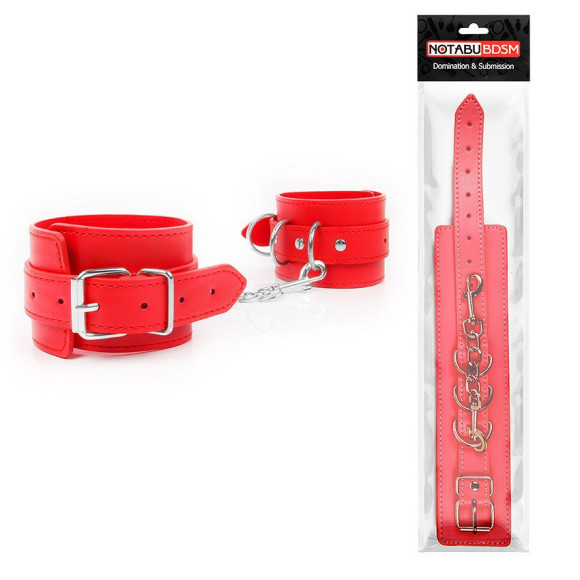 Красные оковы на регулируемых пряжках с карабином Красные оковы на регулируемых пряжках с карабином