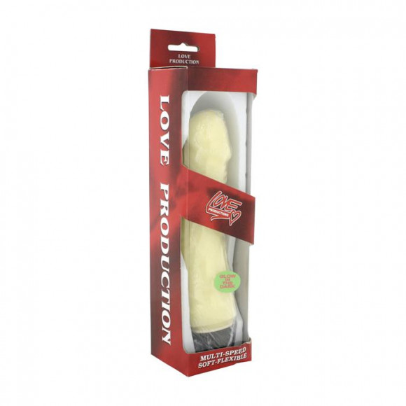 Реалистичный светящийся вибратор Glow In The Dark - 21 см.