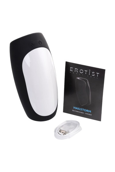 Черно-белый перезаряжаемый мастурбатор Erotist Hailstorm Черно-белый перезаряжаемый мастурбатор Erotist Hailstorm