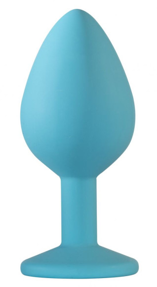 Средняя голубая анальная пробка Emotions Cutie Medium с розовым кристаллом - 8,5 см. Средняя голубая анальная пробка Emotions Cutie Medium с розовым кристаллом - 8,5 см.