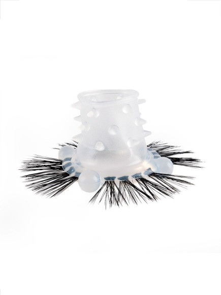 Эластичное эрекционное кольцо с черными «ресничками»