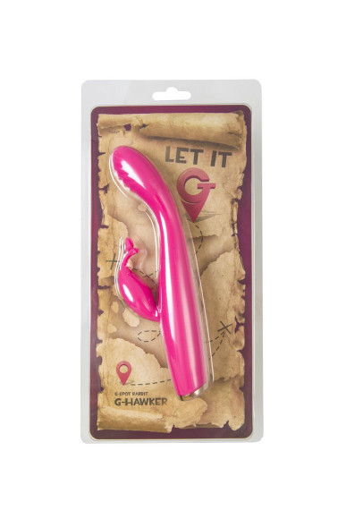 Ярко-розовый вибратор-кролик G-Hawker - 19,5 см. Ярко-розовый вибратор-кролик G-Hawker - 19,5 см.