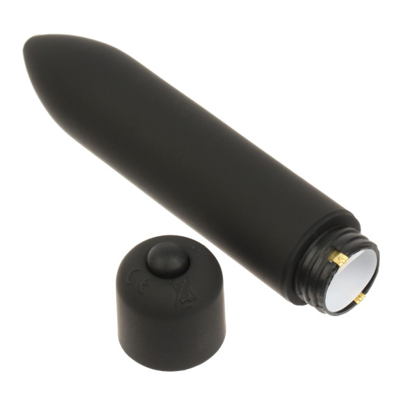 Черная гладкая вибропуля «Оки-Чпоки» - 9 см. Черная гладкая вибропуля «Оки-Чпоки» - 9 см.