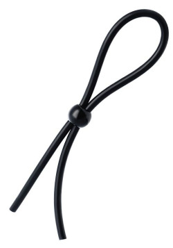 Черное лассо на пенис с одной бусиной Черное лассо на пенис с одной бусиной