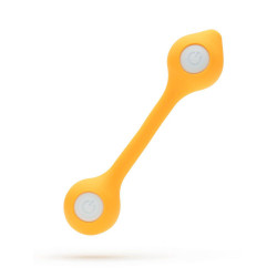 Жёлтый двусторонний вибратор VI-BO TWIN BALL 