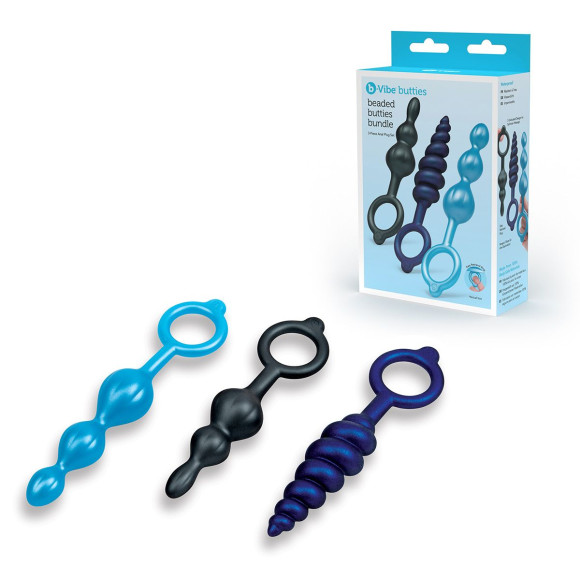 Набор из 3 силиконовых анальных стимуляторов Beaded Butties Bundle Набор из 3 силиконовых анальных стимуляторов Beaded Butties Bundle