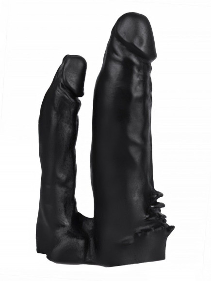 Черная двойная насадка HARNESS для трусиков с плугом №11 - 17 см. Черная двойная насадка HARNESS для трусиков с плугом №11 - 17 см.