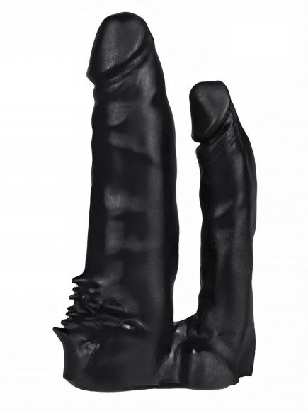 Черная двойная насадка HARNESS для трусиков с плугом №11 - 17 см. Черная двойная насадка HARNESS для трусиков с плугом №11 - 17 см.