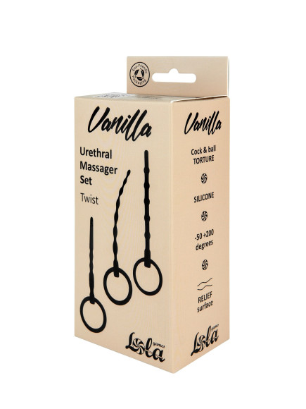 Набор из 3 черных уретральных массажеров Twist Набор из 3 черных уретральных массажеров Twist