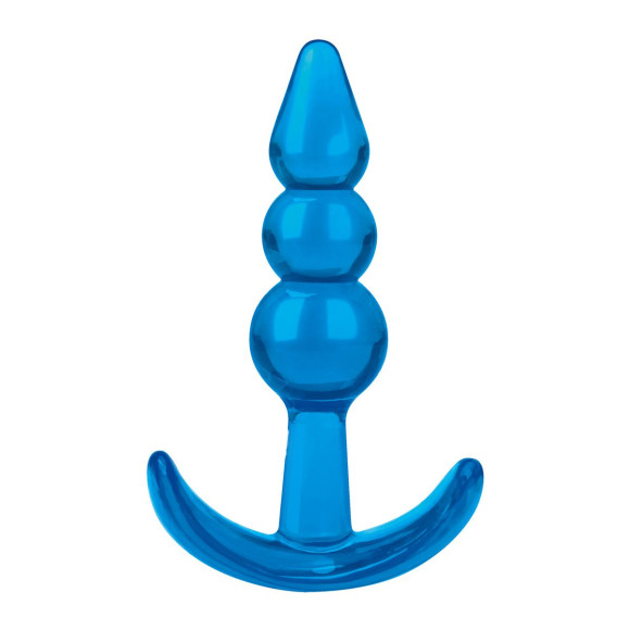 Голубой анальный плаг Beginners Beaded Plug - 9,5 см. Голубой анальный плаг Beginners Beaded Plug - 9,5 см.