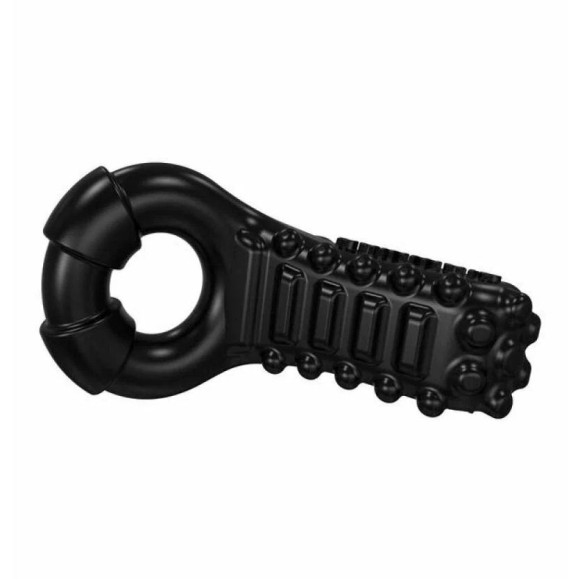 Чёрное эрекционное виброкольцо Tickle