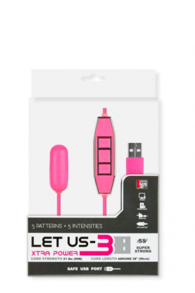 Розовая вибропулька с питанием от USB LET US-B 10 RHYTHMS BULLET SMALL PINK
