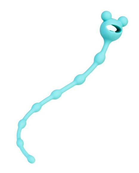 Мятная силиконовая анальная цепочка Froggy - 27,4 см. Мятная силиконовая анальная цепочка Froggy - 27,4 см.