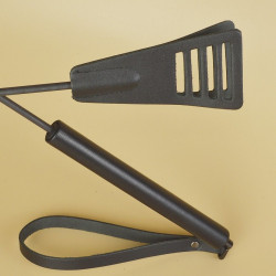 Черный кожаный стек «Сириус» - 60 см.