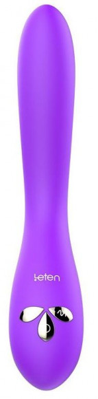 Фиолетовый вибромассажер Alisa с подогревом - 22 см.