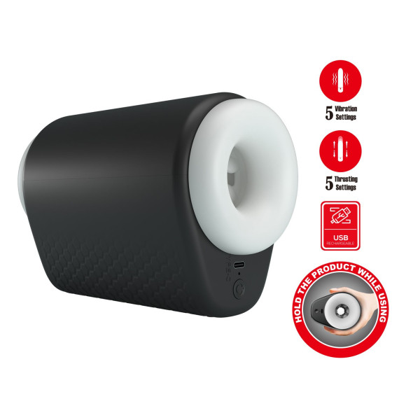 Черный автоматический вибромастурбатор Dj Girl Черный автоматический вибромастурбатор Dj Girl