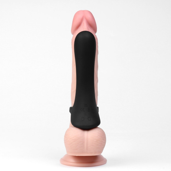 Черная насадка на член с 20 режимами вибрации - 14,5 см Черная насадка на член с 20 режимами вибрации - 14,5 см